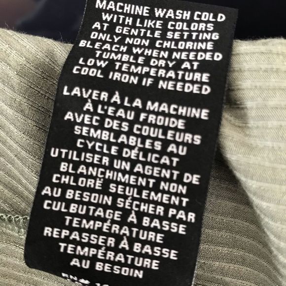 7 ForAll Mankind Light Olive Cutout Front Ribbed Knit Long Sleeves Top Sz M NEW - Picture 7 of 10